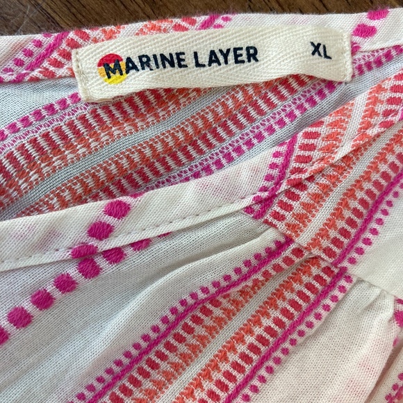 Marine Layer Corinne Tiered Cotton Maxi Dress Size XL Cotton Coastal Vacation - Picture 5 of 8